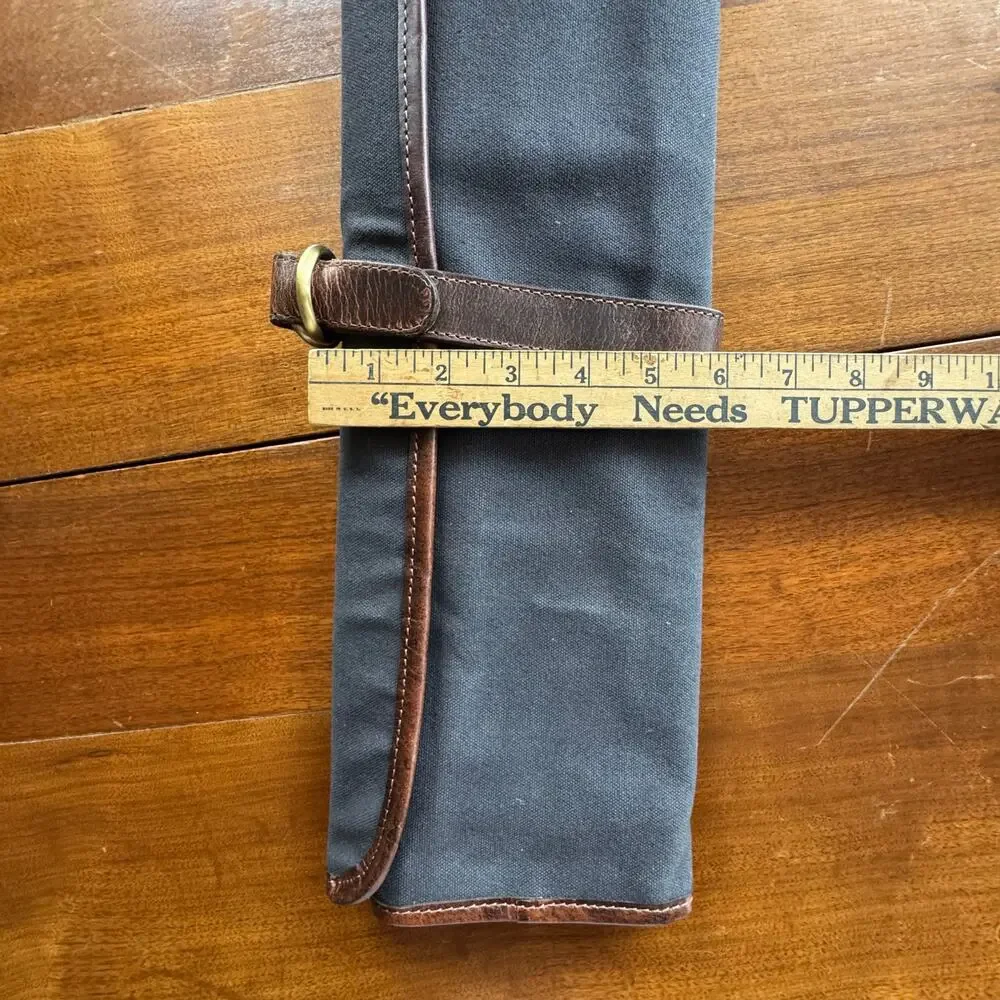 NEW Knife Roll Company Iris‎ Leather Chef Knife Roll Stress Grey 5 Slot
